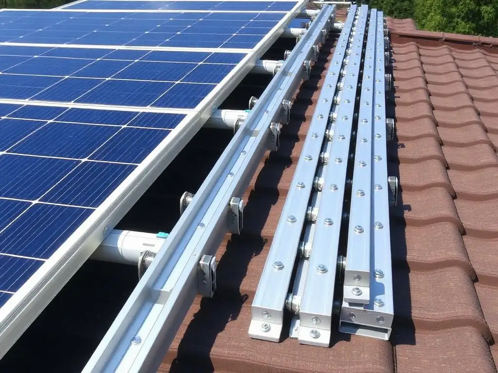 Aluminium solar panel mounting rails for pitched and flat roofs
