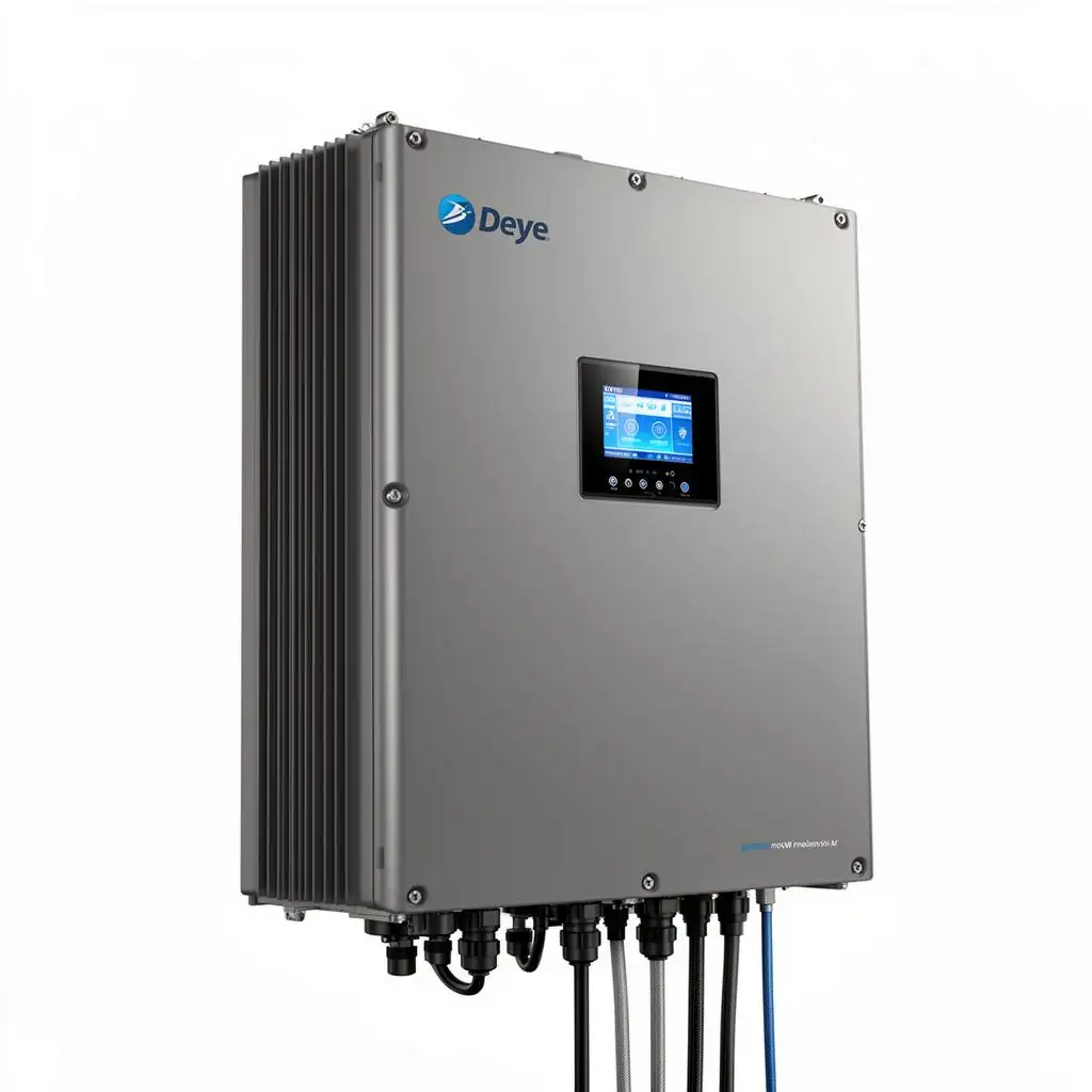 Deye SUN-50K-G03 50kW commercial three-phase solar inverter in plant room