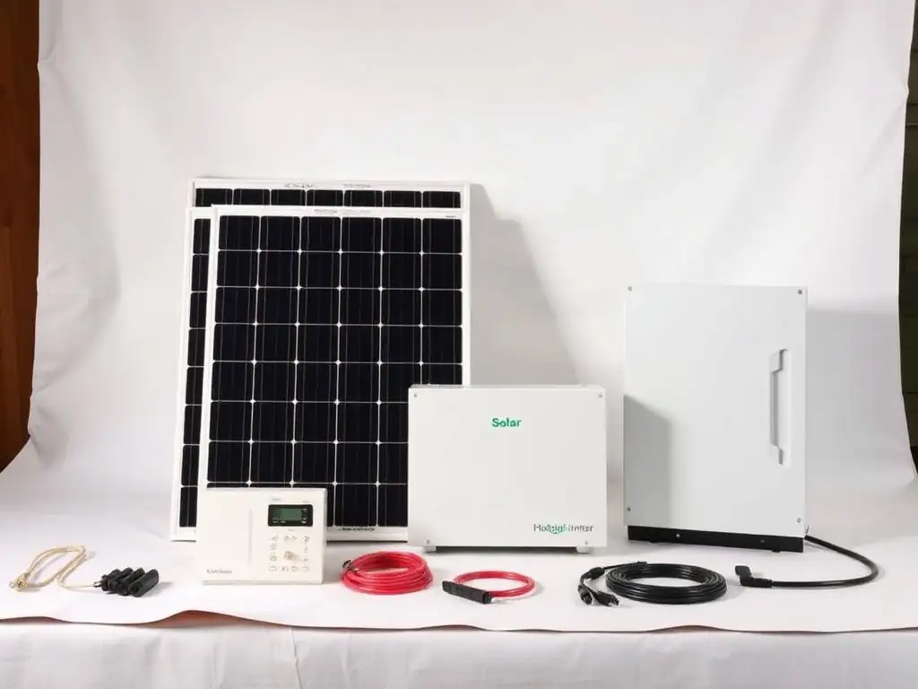 3kW family home solar kit components on display