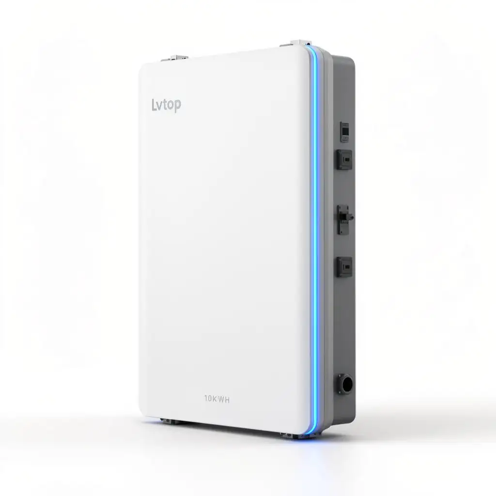 Lvtop 10kWh powerwall lithium battery on a modern home wall