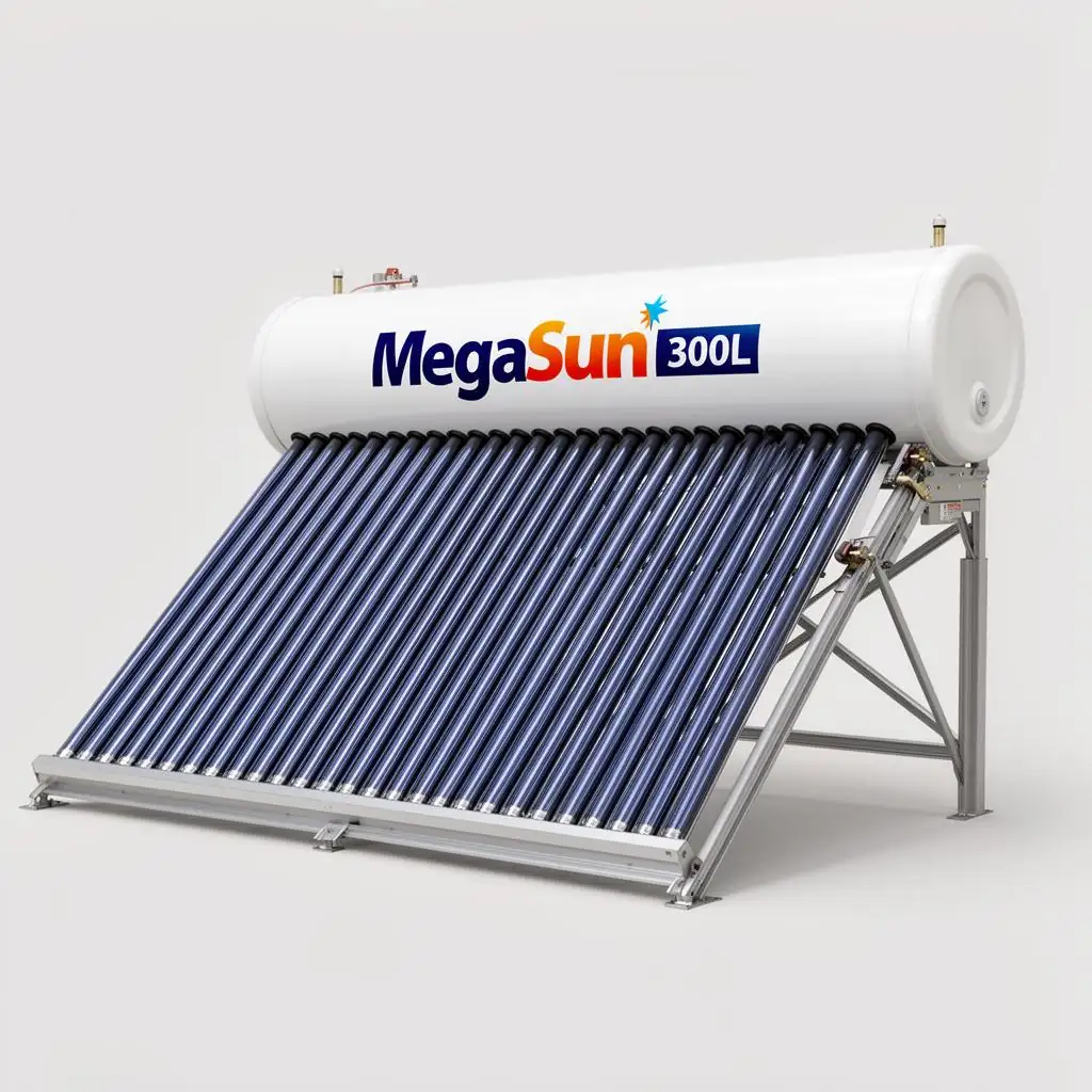 Megasun 300L pressurised solar water heater for large families