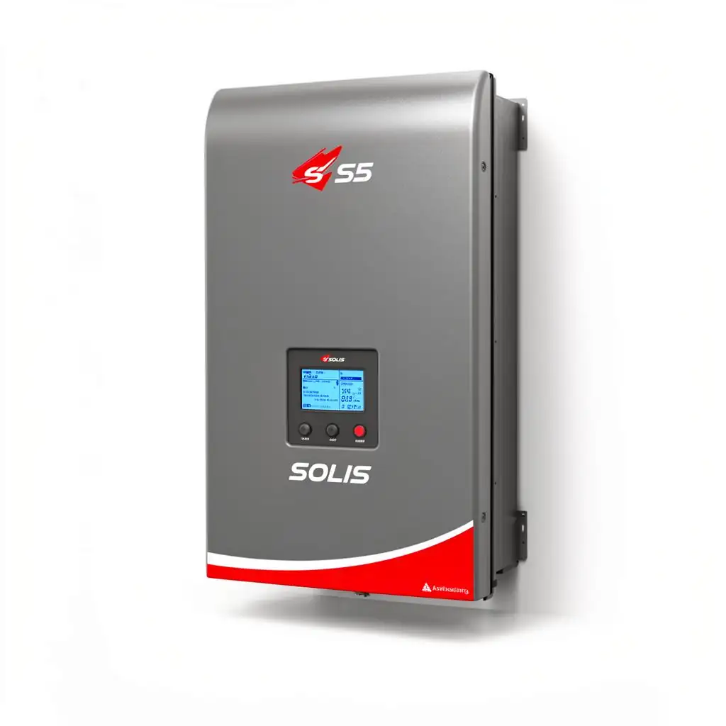 Solis S5-GR3P 10kW three-phase grid-tie solar inverter on wall