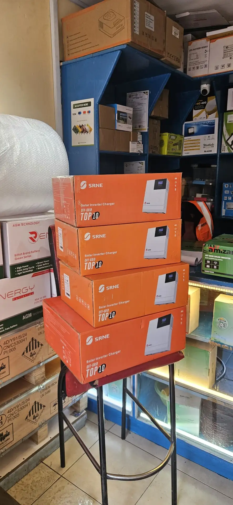Solis S6-EH1P 6kW hybrid inverter packaged ready for install