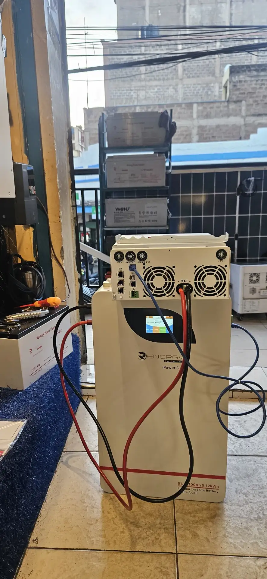 Lvtopsun 5.12kWh lithium battery on shop shelf
