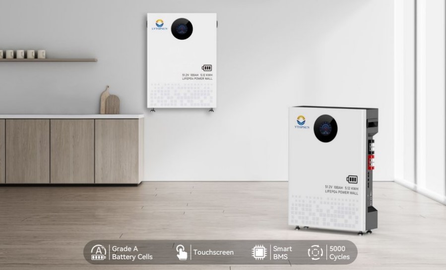 LVTOPSUN LVTS-512100-G3 5.12kWh 51.2V 100Ah LiFePO₄ Solar Battery