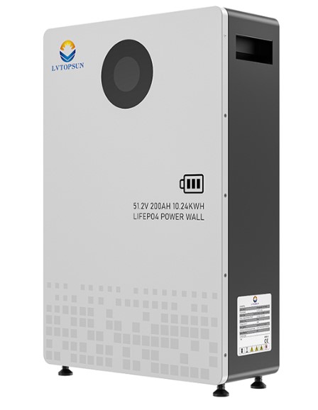 Lvtop 10kWh powerwall lithium battery on a modern home wall