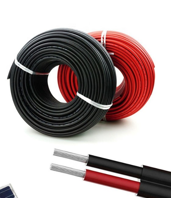 100m roll of red and black 6mm² solar DC PV cable