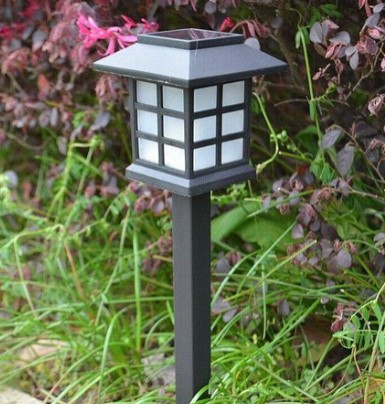 Set of six stainless-steel solar pathway garden lights