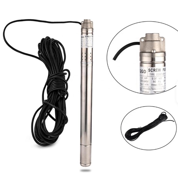 1HP solar submersible borehole pump with small panel