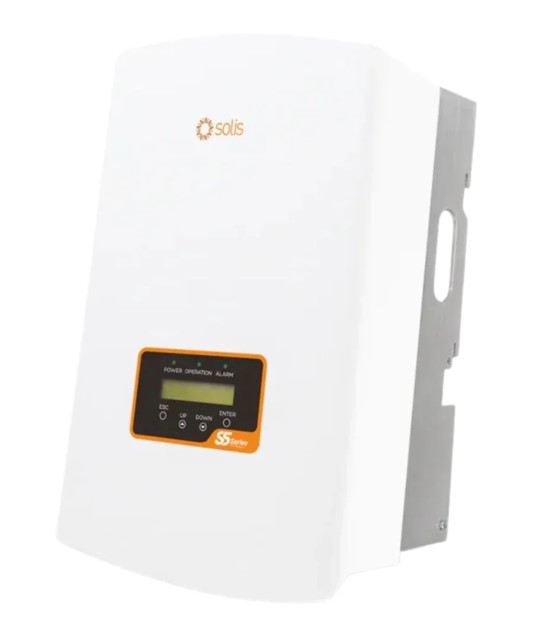 Solis S5-GR3P 10kW three-phase grid-tie solar inverter on wall